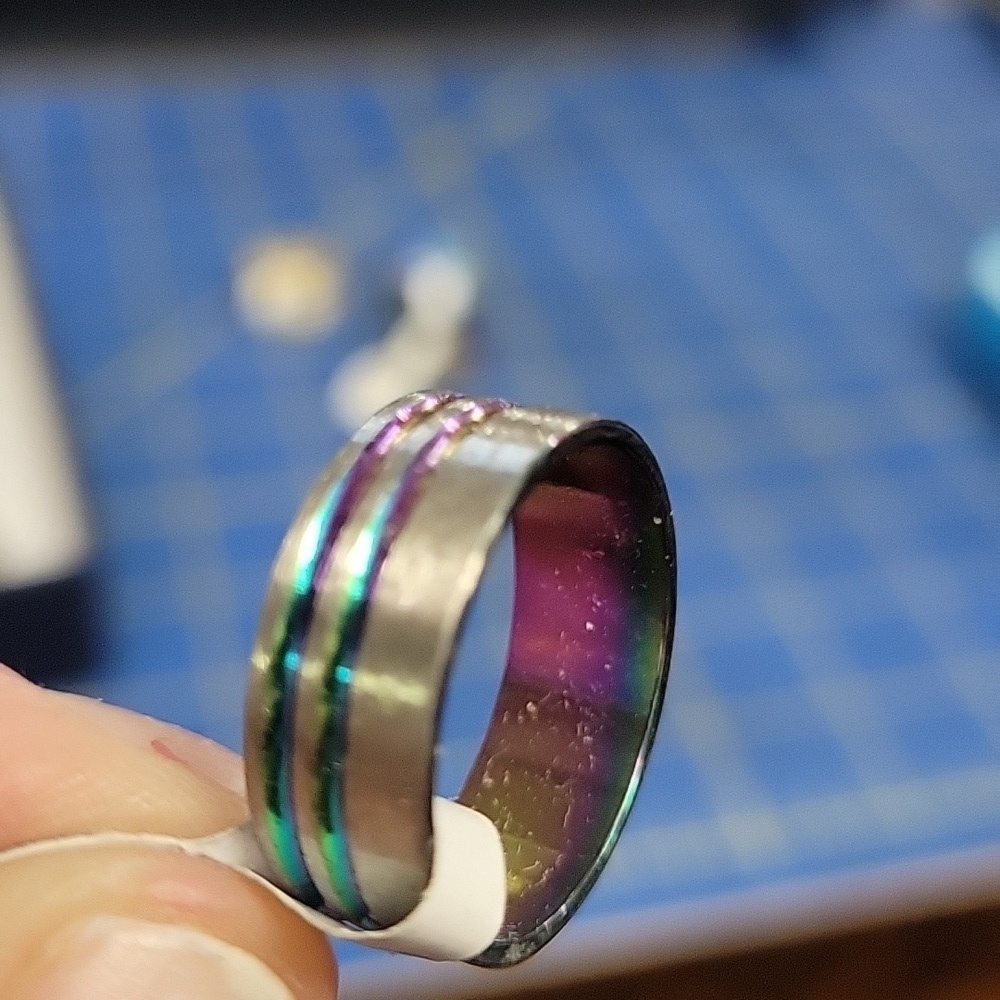 Rainbow Stainless Steel Ring Size 8